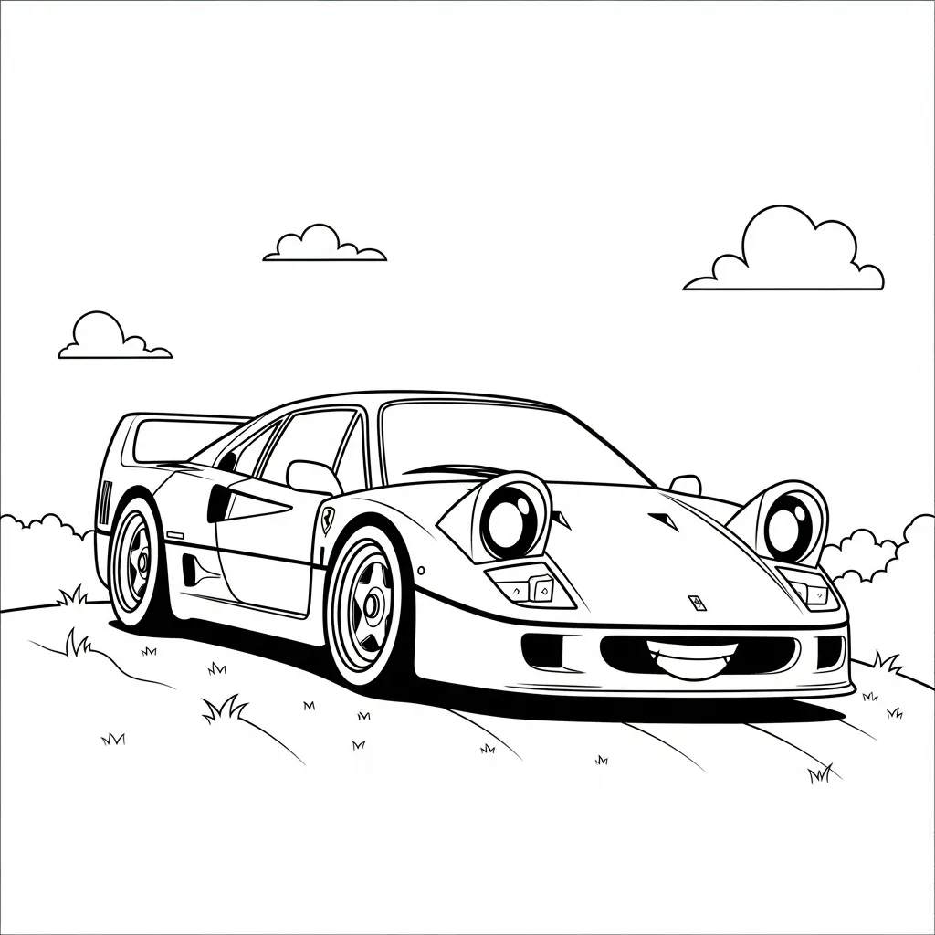 Ferrari para colorear para imprimir gratis pdf