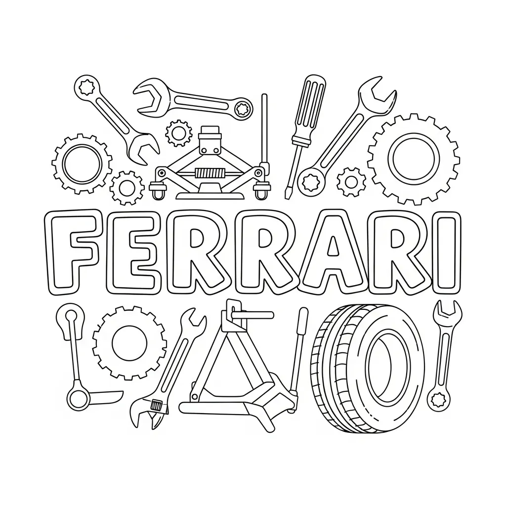 Ferrari para colorear y recortar