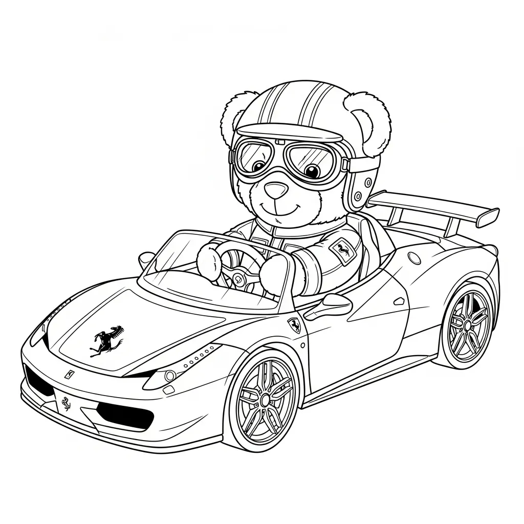 Ferrari para colorear para niño de 7 años