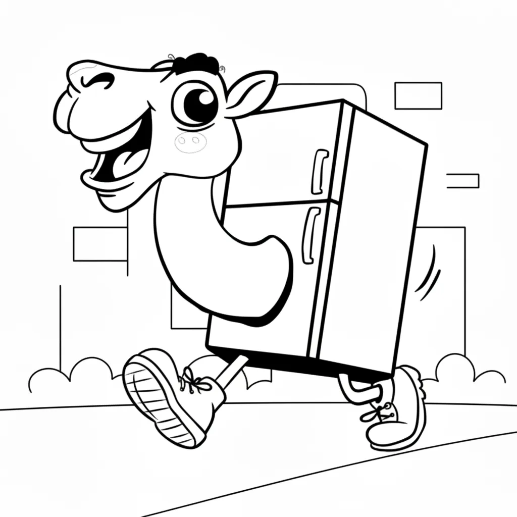 Frigo Camelo para colorear para niños para imprimir gratis