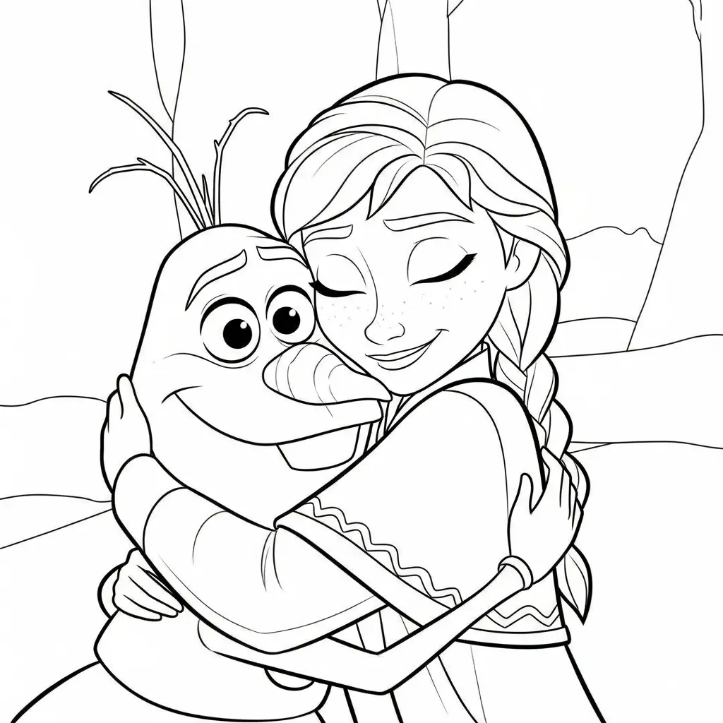 Frozen para colorear para imprimir para niño de 4 años