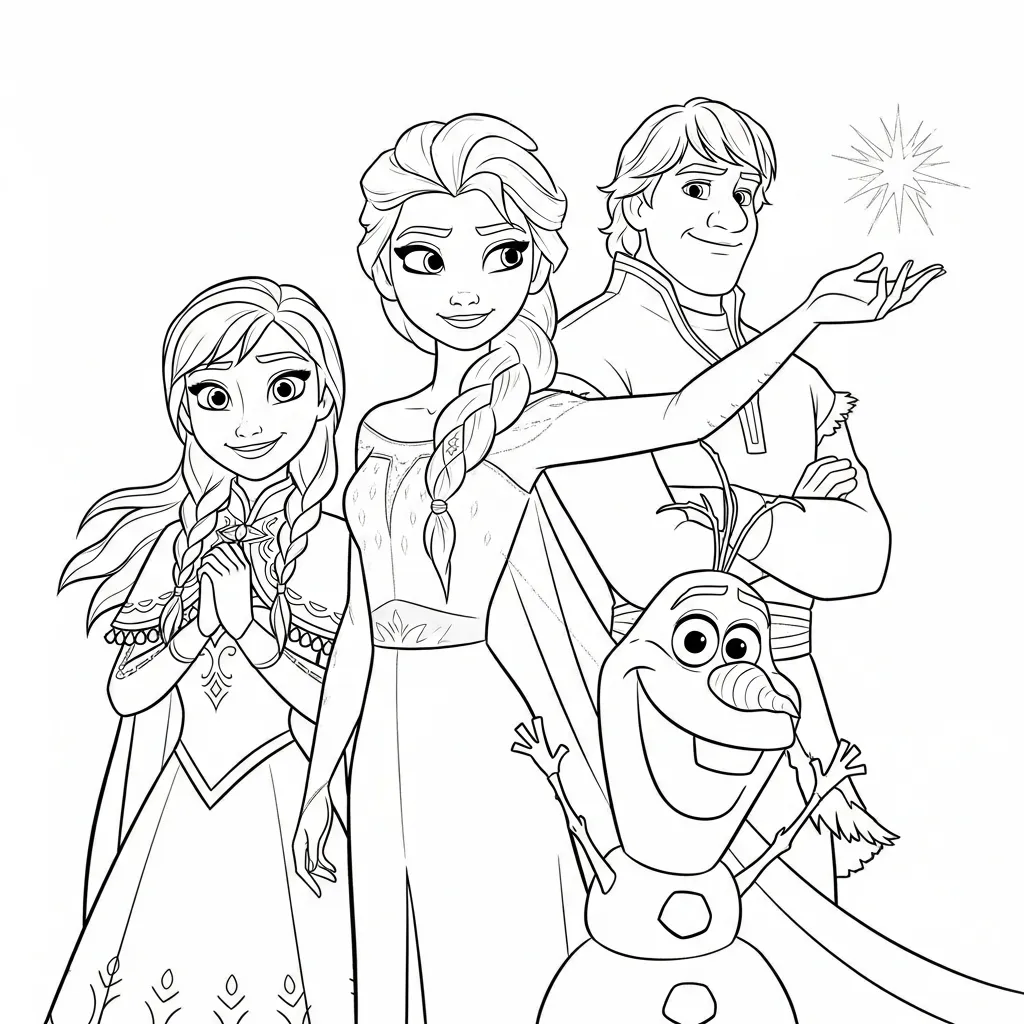 Frozen para colorear para niño de 3 años