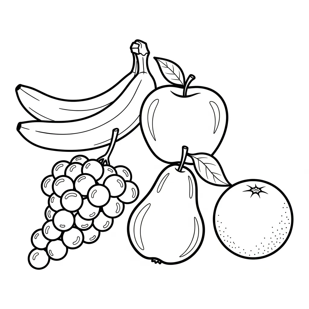 Frutas para colorear para niño de 6 años 1