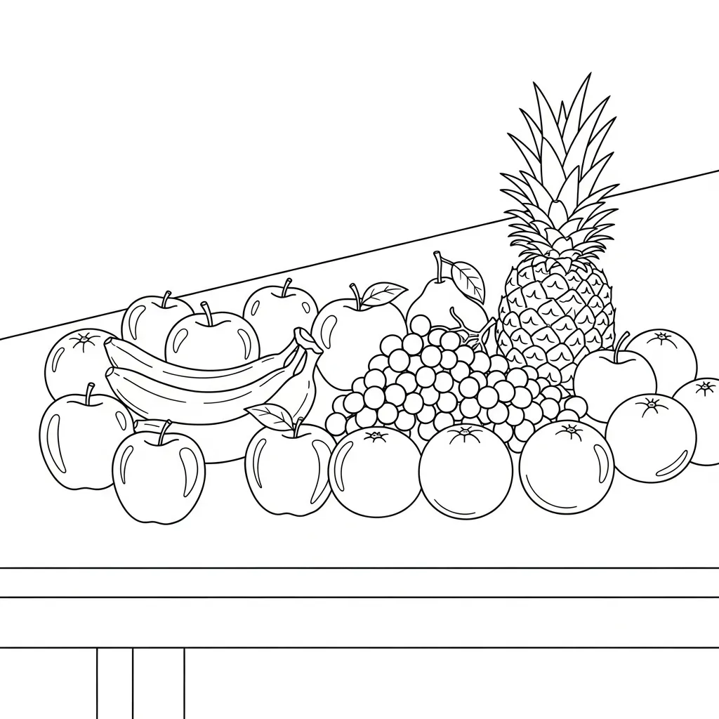 Frutas para colorear para niño para imprimir gratis