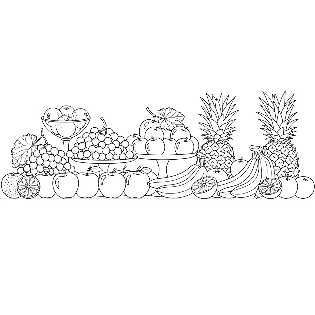 Frutas para colorear para niño de 7 años 1