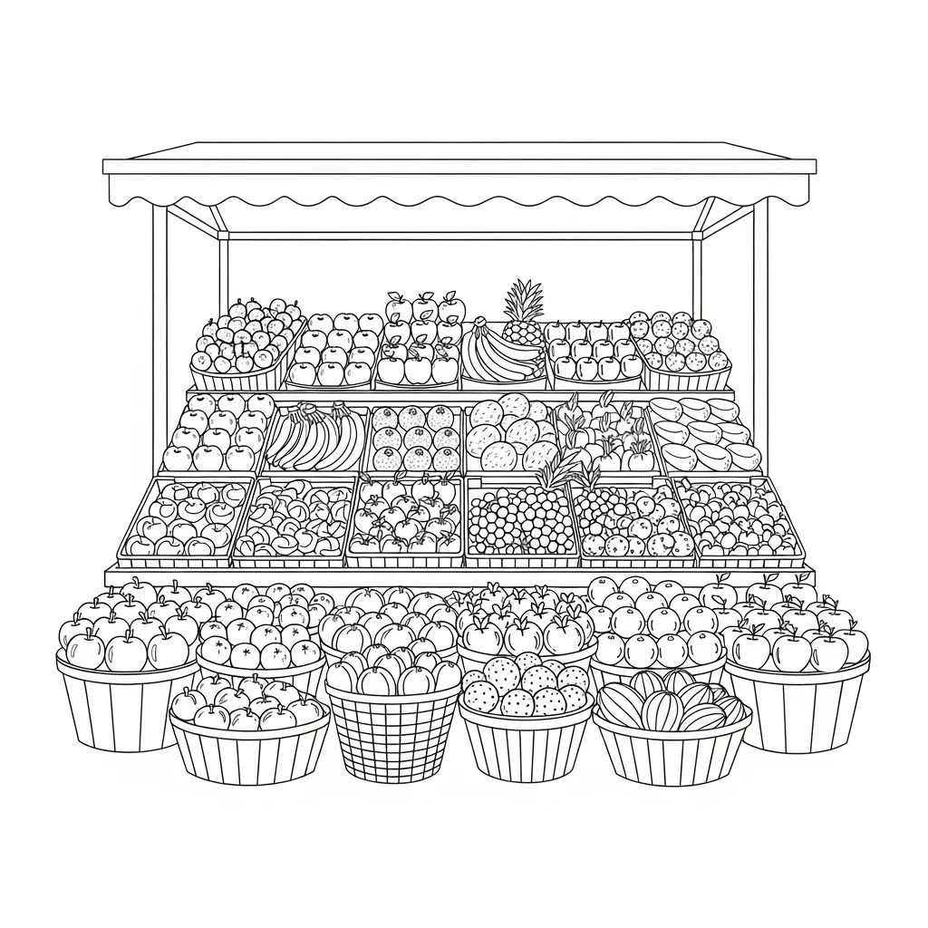 Frutas para colorear para niños para imprimir gratis