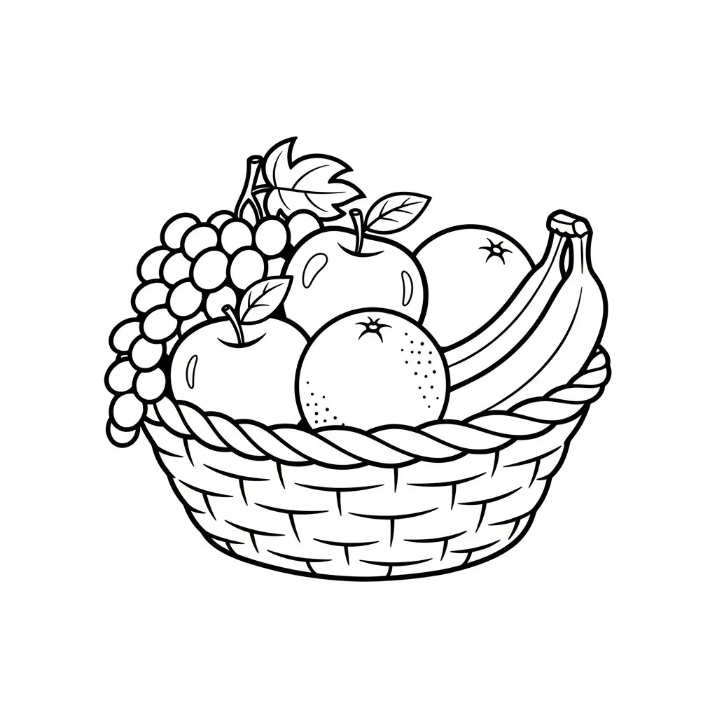 Frutas para colorear para niño de 4 años