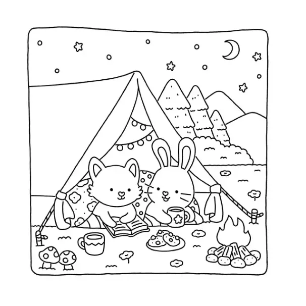 Fuzzy Hygge para colorear gratis en línea