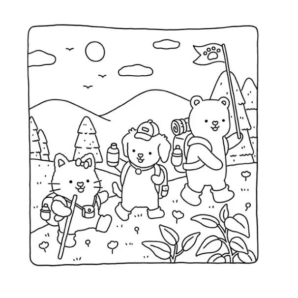 Fuzzy Hygge para colorear para imprimir pdf gratis