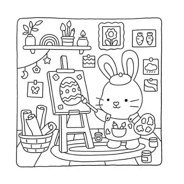 Fuzzy Hygge para colorear para niños para imprimir