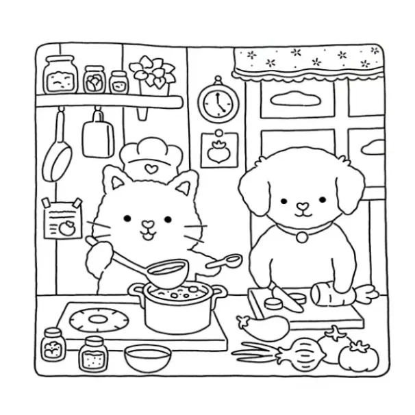 Fuzzy Hygge para colorear para niño gratis