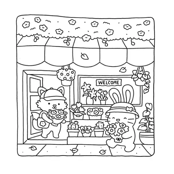 imagen de Fuzzy Hygge para colorear para niño