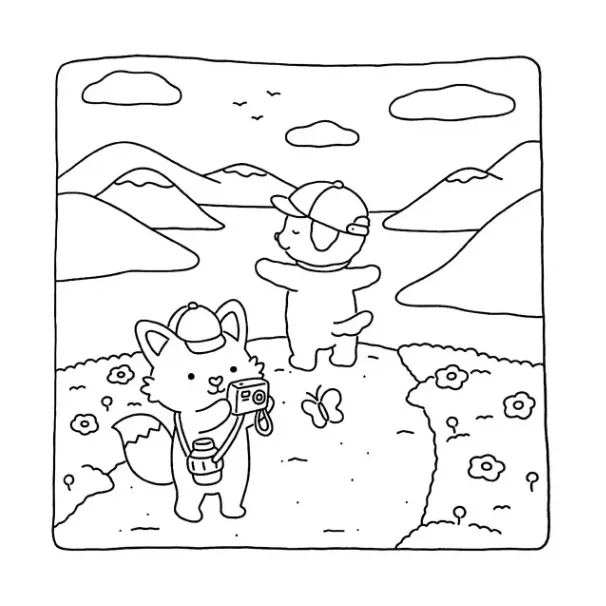 Fuzzy Hygge para colorear para niño para imprimir