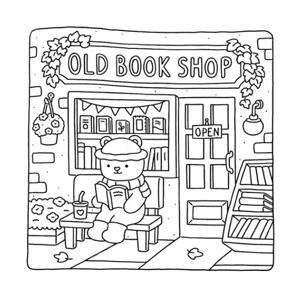 Fuzzy Hygge para colorear para niño 1