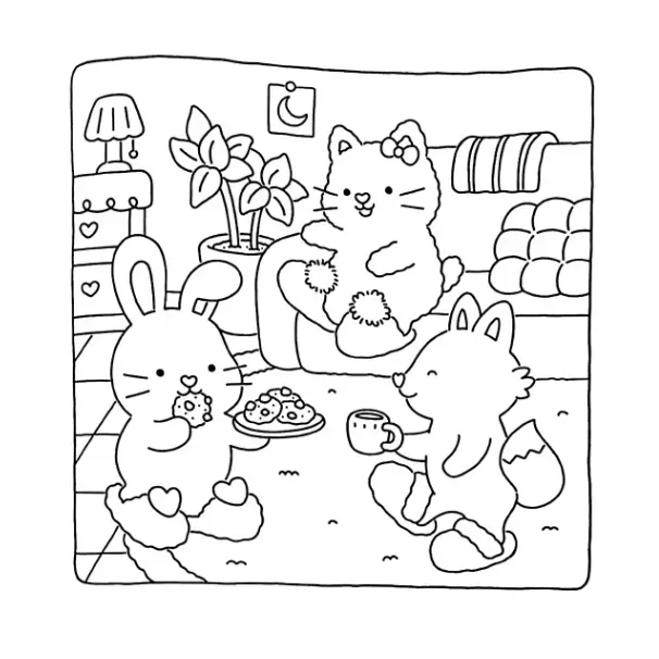 Fuzzy Hygge para colorear en línea para niño