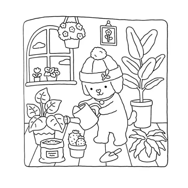 Fuzzy Hygge para colorear para niño de 3 años