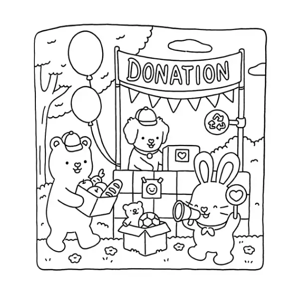 Fuzzy Hygge para colorear para niño gratis 1