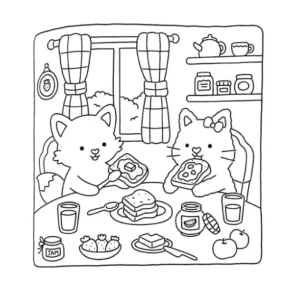 Fuzzy Hygge para colorear para niño de 4 años 1