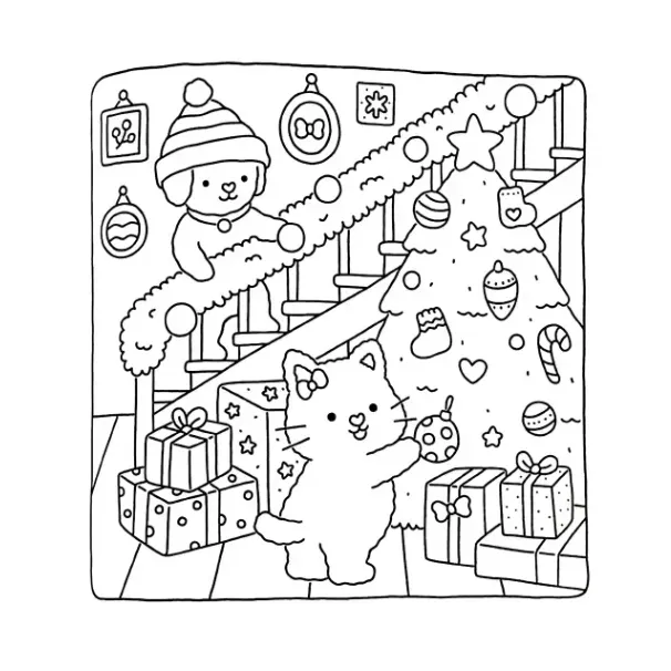 Fuzzy Hygge para colorear para imprimir para niño de 3 años 1