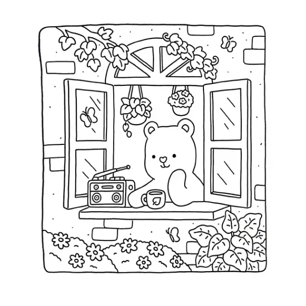 Fuzzy Hygge para colorear gratis para niños