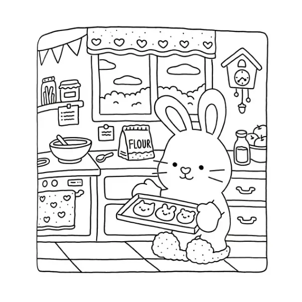 Fuzzy Hygge para colorear en línea 1