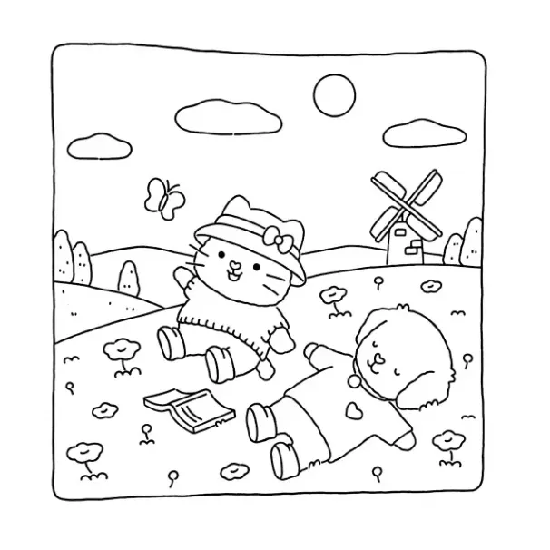 Fuzzy Hygge para colorear para imprimir a4