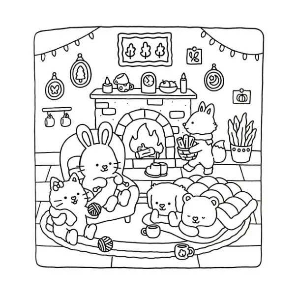 Fuzzy Hygge para colorear y dibujos