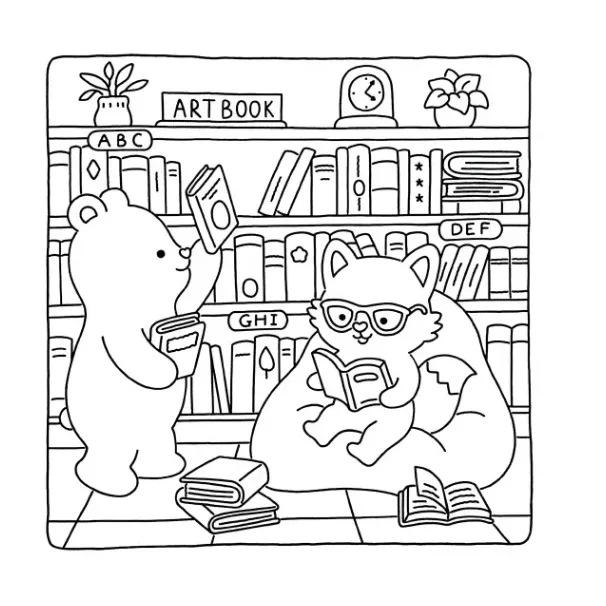 Fuzzy Hygge para colorear para imprimir gratis pdf