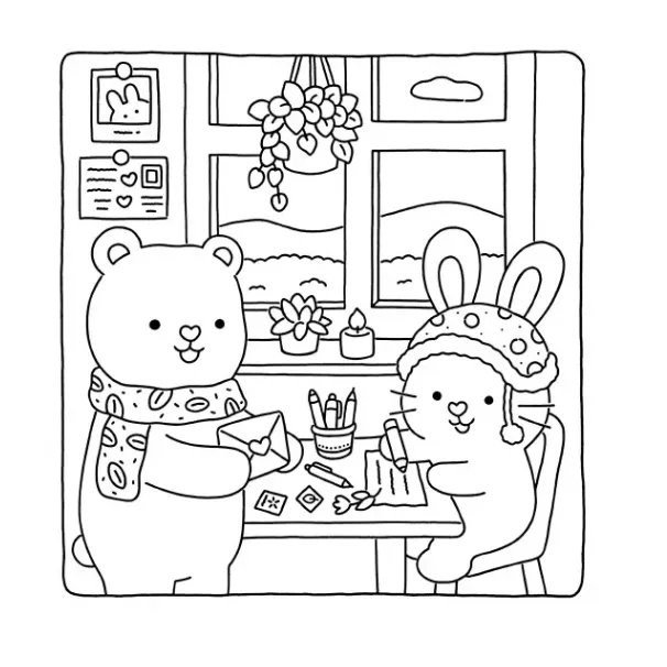 Fuzzy Hygge para colorear en línea