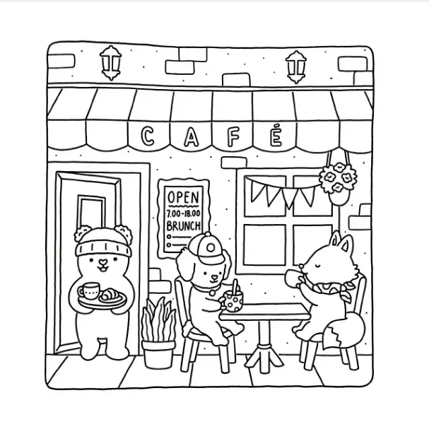 Fuzzy Hygge para colorear para niño de para imprimir