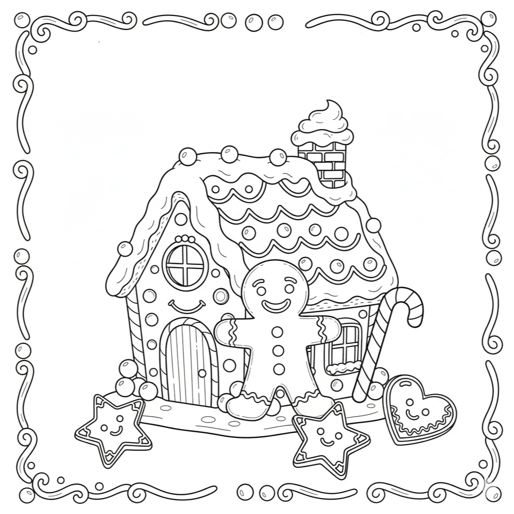Galleta de Jengibre 4 para colorear para imprimir para niño de 6 años
