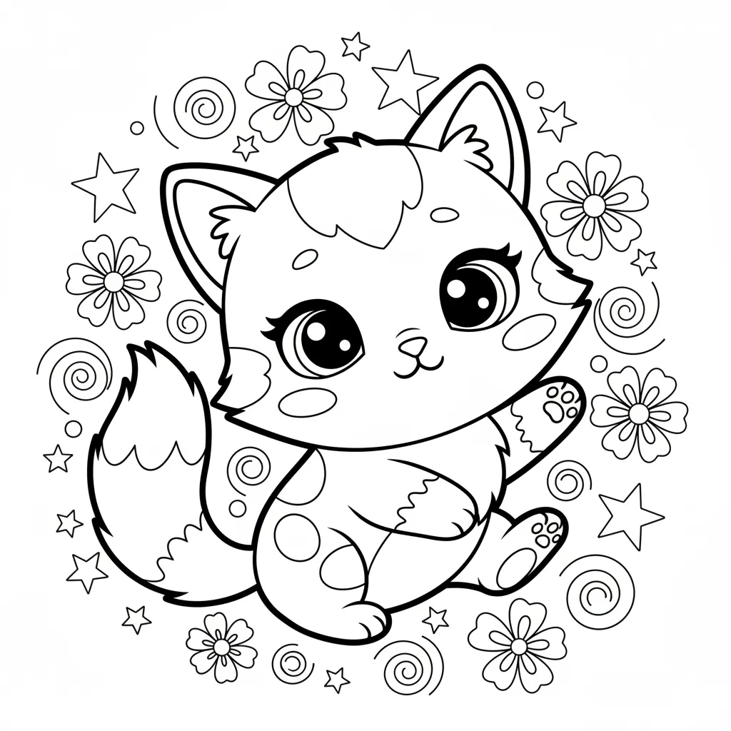 Gato para colorear para niño de 5 años