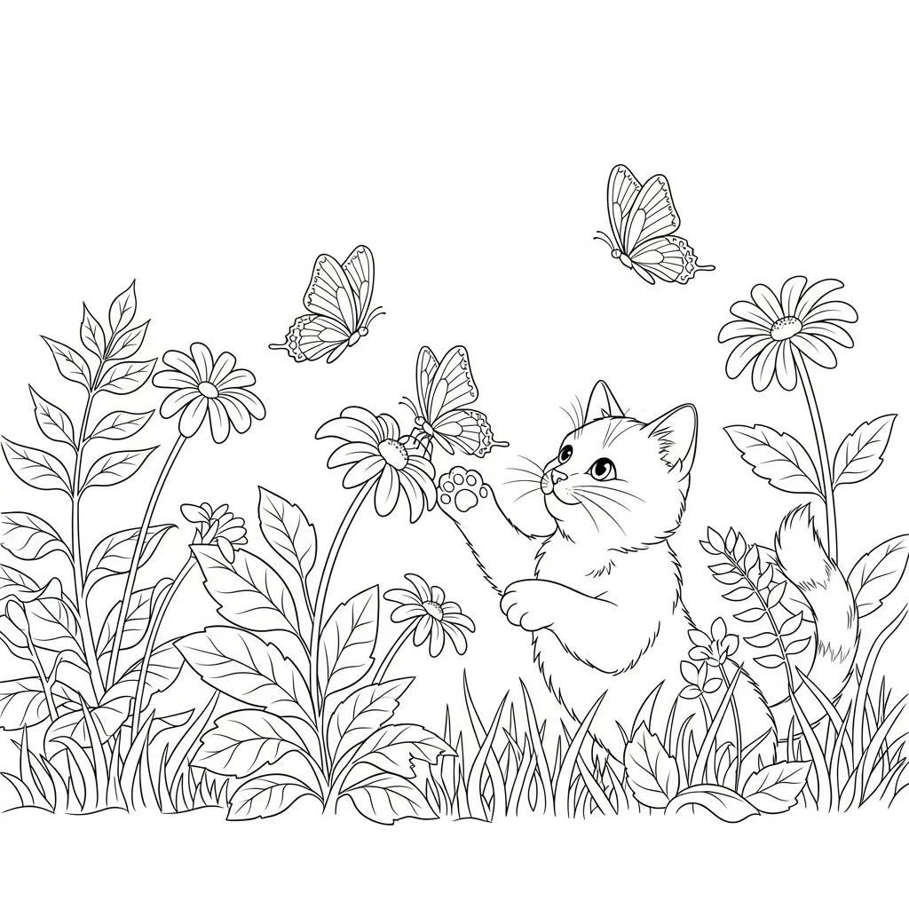 Gato para colorear para imprimir para niño de 2 años