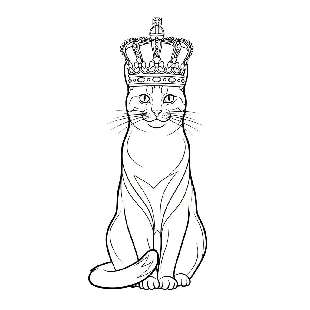 Gato para colorear para niño de 2 años