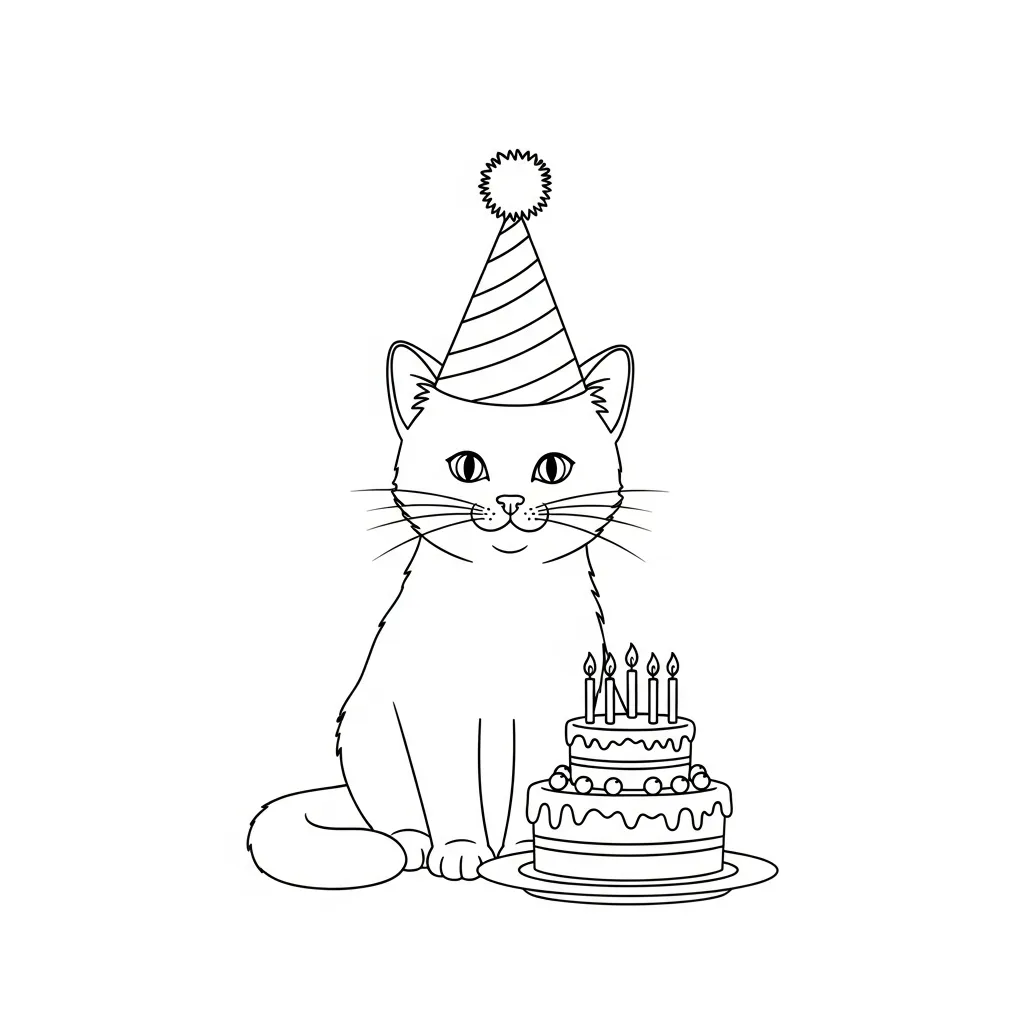 Gato para colorear para niños para descargar