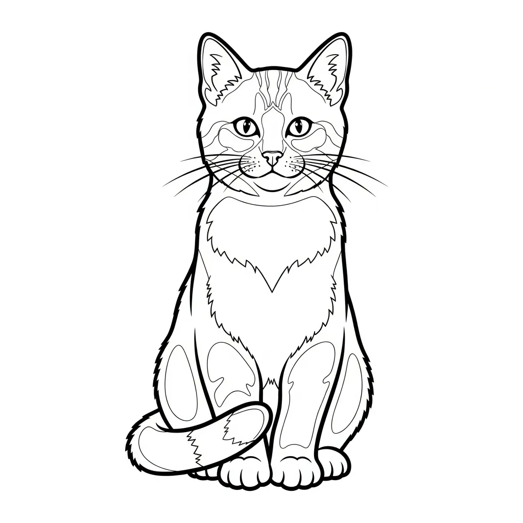 imagen de Gato para colorear para niño