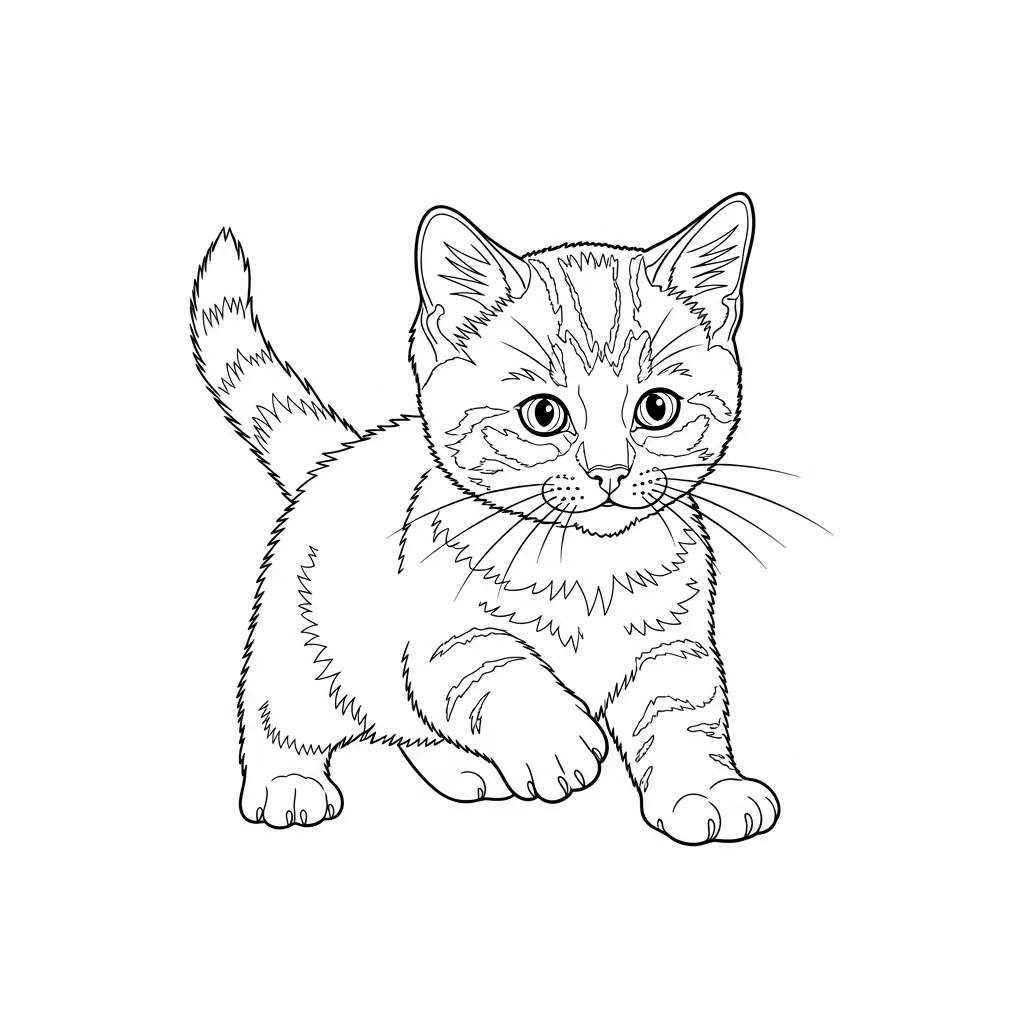 Gato para colorear para niños para imprimir