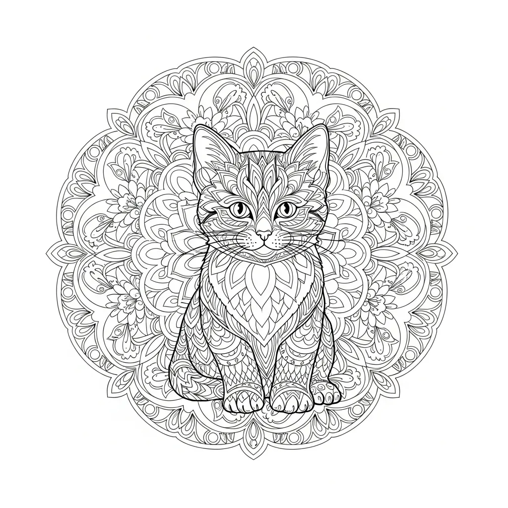 Gato para colorear para imprimir a4 1