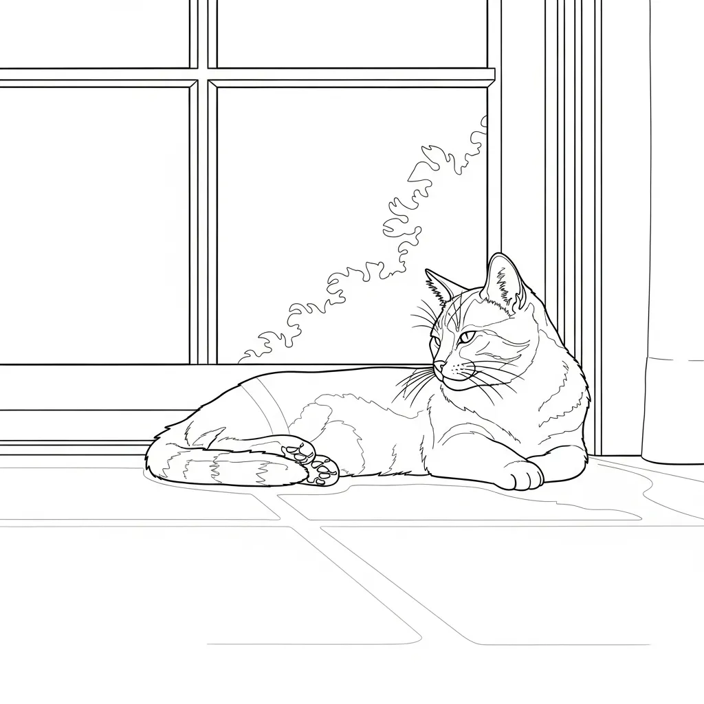 Gato para colorear para niño para imprimir