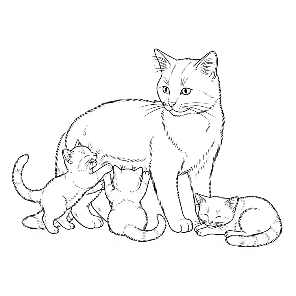 Gato para colorear para niño de 4 años