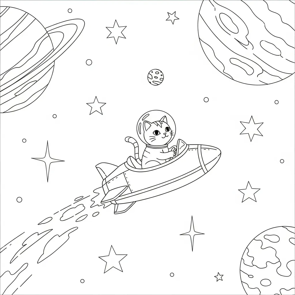 Gato para colorear para niños para imprimir 1