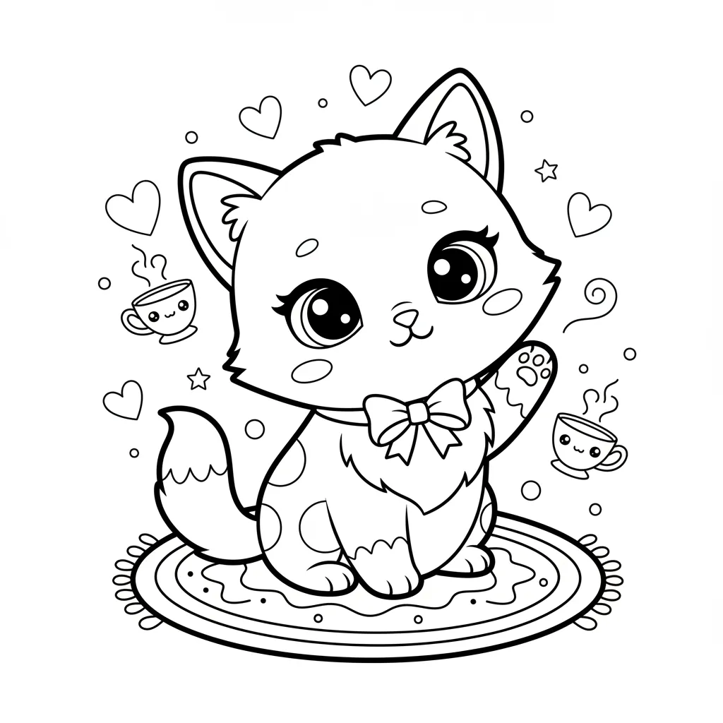 Gato para colorear para imprimir para niño de 3 años