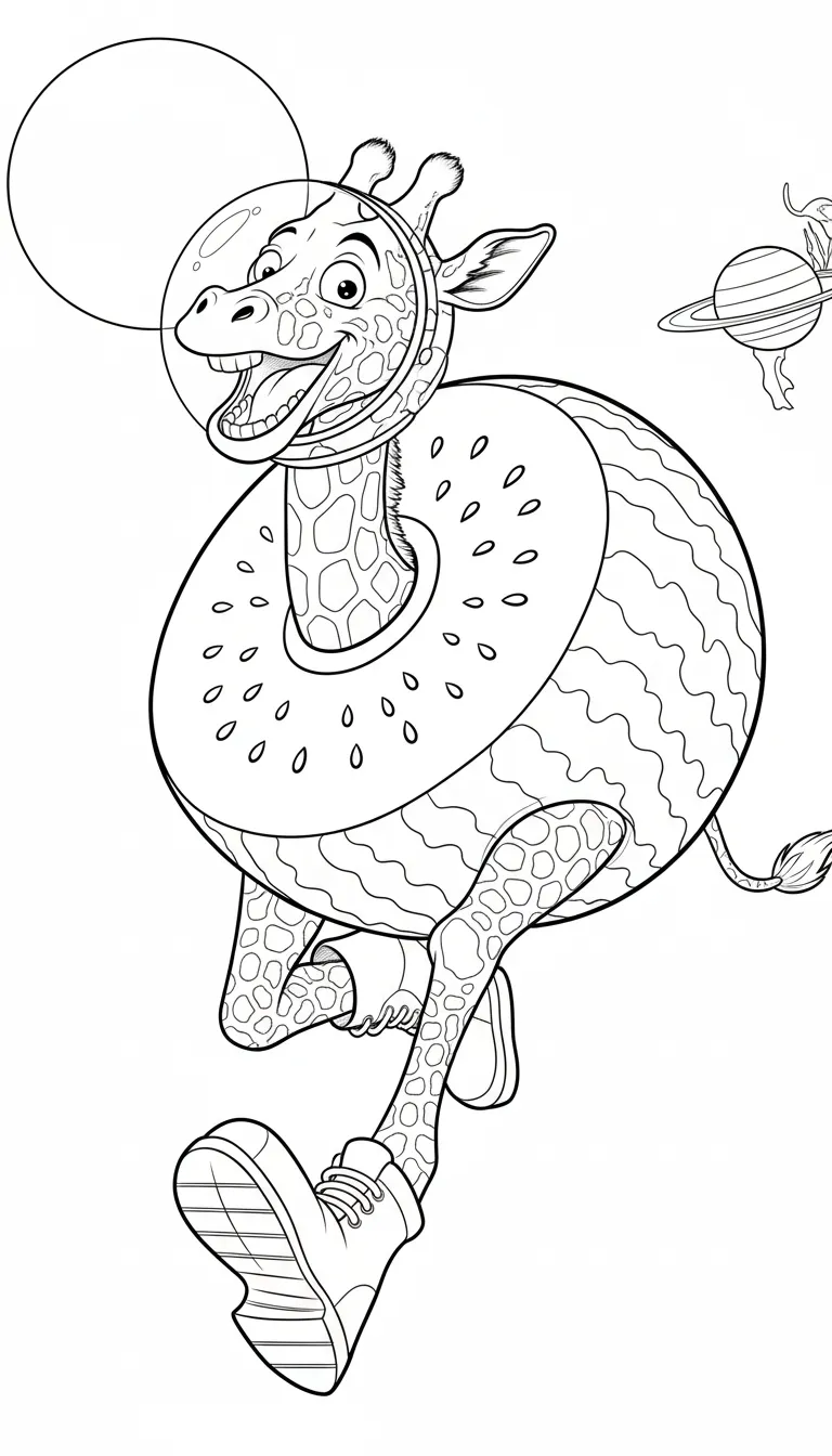 Girafa Celeste para colorear para niño de 4 años