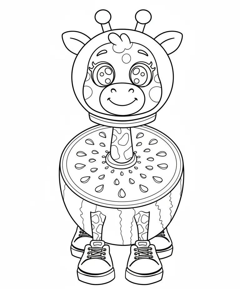 Girafa Celeste para colorear para niños para imprimir