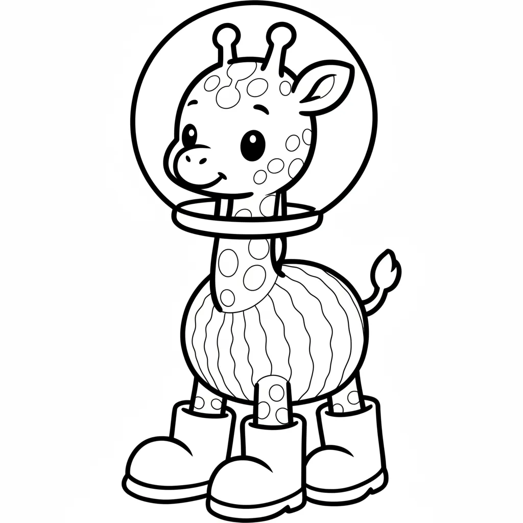 Girafa Celeste para colorear y recortar para imprimir gratis