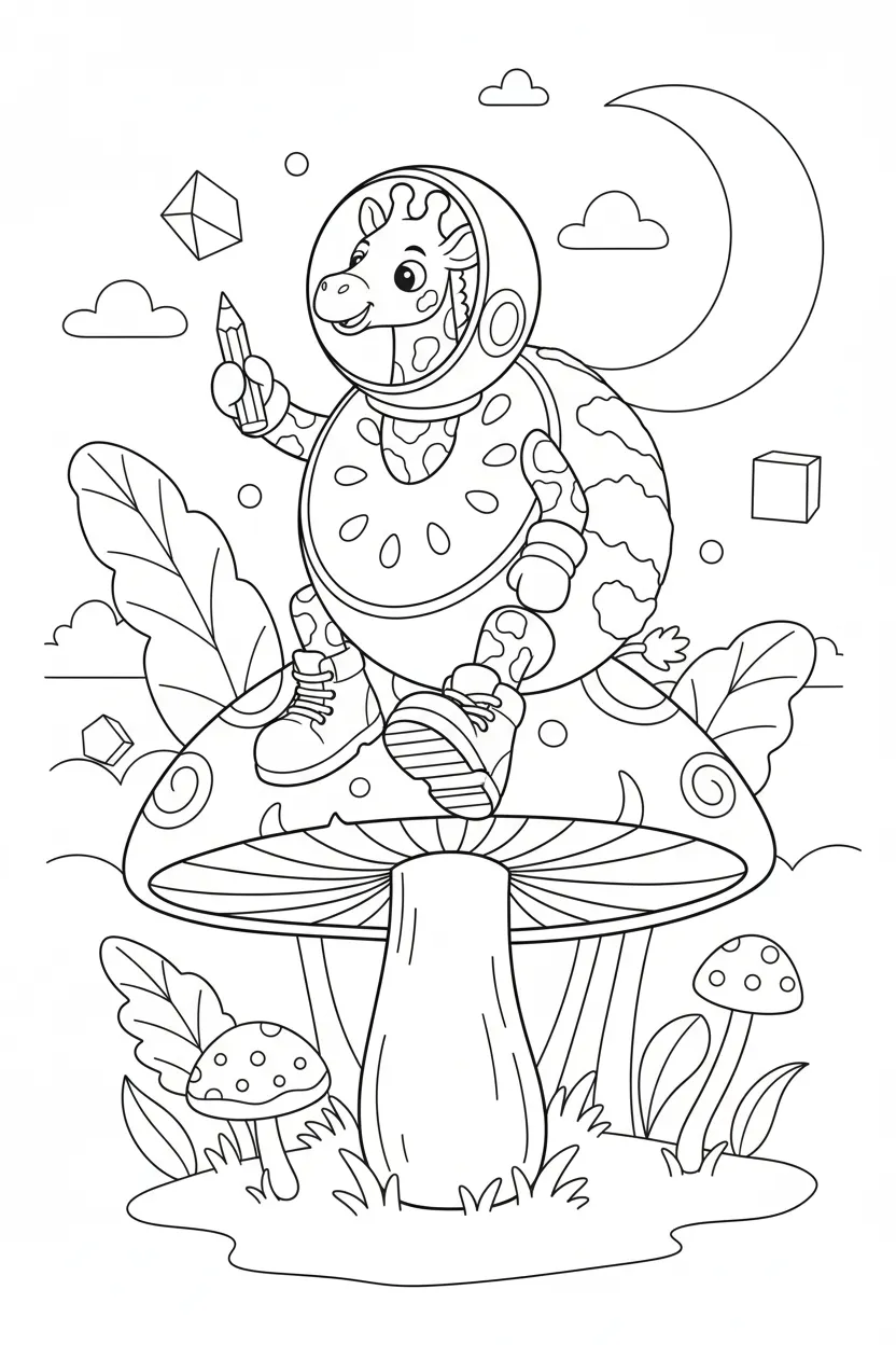 Girafa Celeste para colorear y recortar para imprimir gratis 1