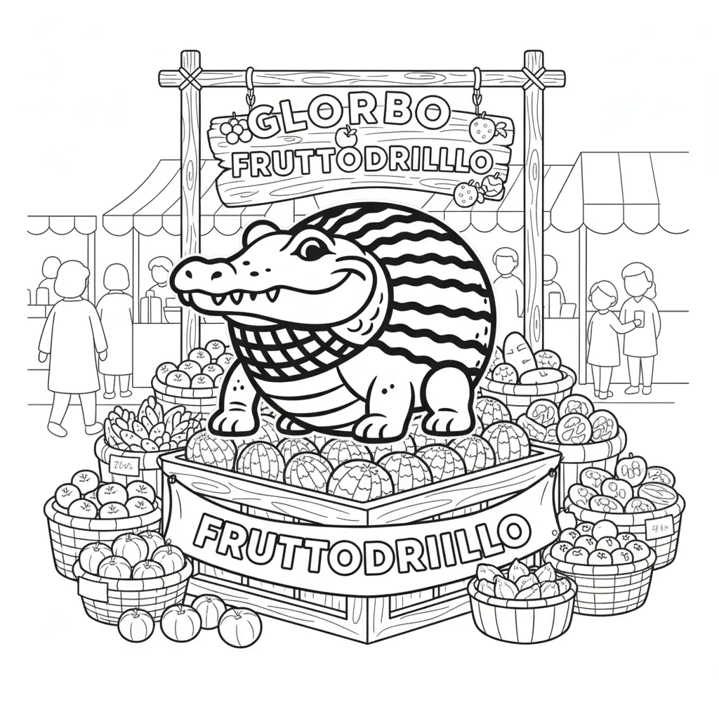 Glorbo Fruttodrillo para colorear para niño de 7 años
