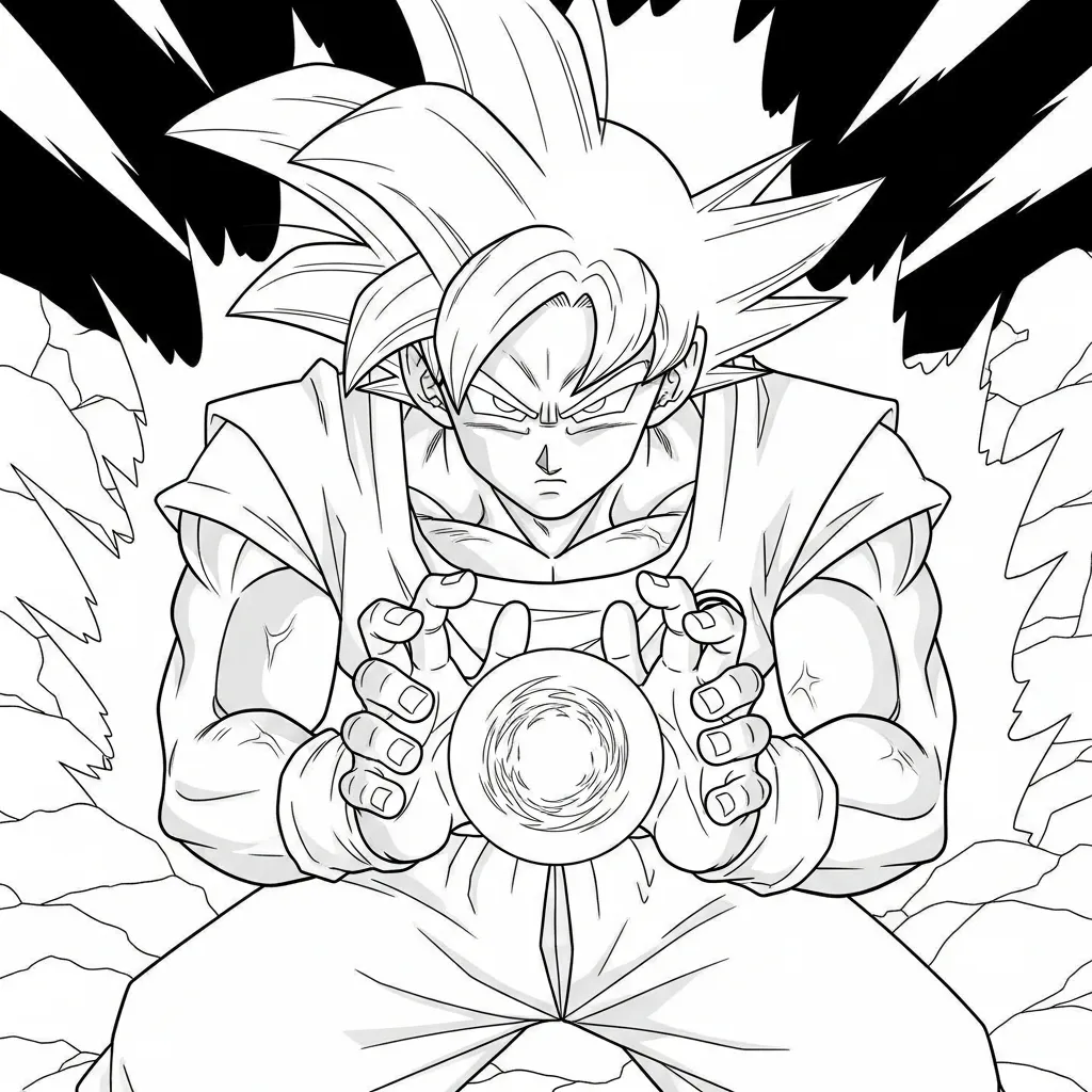imprimir Goku para colorear 1