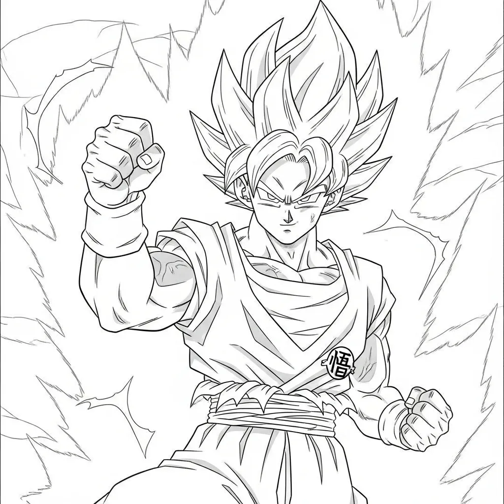 Goku para colorear para imprimir