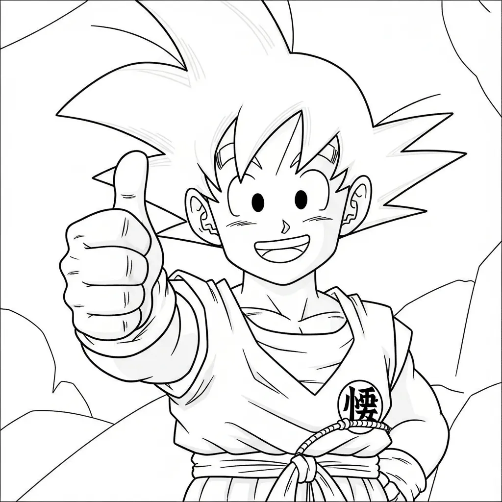 imagen de Goku para colorear para niño